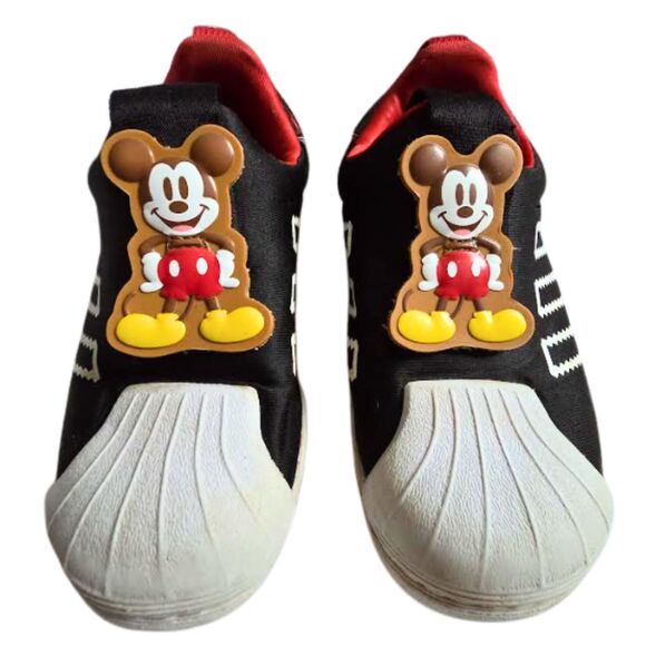 ADIDAS Disney Mickey Mouse Slip-On Sneakers Shoes Youth Size 12 Black Red Shoes - Picture 1 of 10